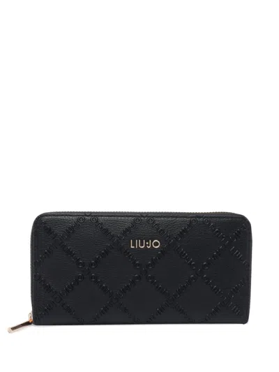 Liu •jo Logo-embossed Wallet In Black