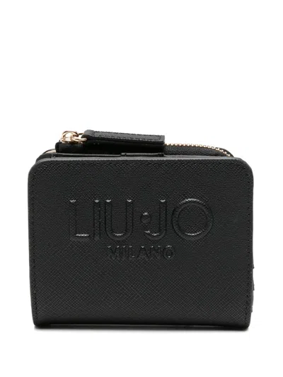 Liu •jo Logo-embossed Zip-around Wallet In Black