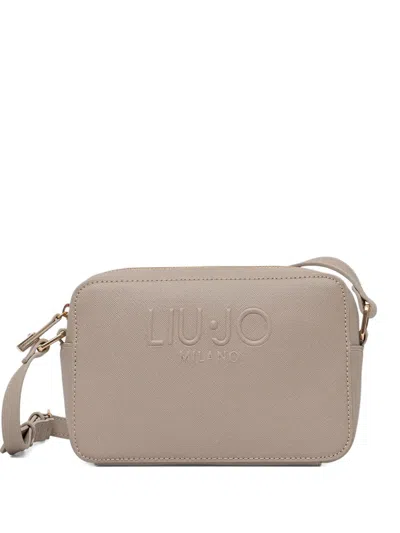 Liu •jo Logo-embroider Crossbody Bag In Neutral