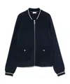 Liu •jo Logo-embroidered Bomber Jacket In Black