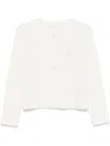 Liu •jo Logo-embroidered Cardigan In Weiss