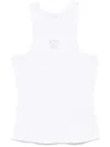 Liu •jo Liu Jo Logo Embroidered Ribbed Top In White
