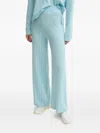 Liu •jo Logo-embroidered Flared Trousers In Blue