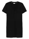 Liu •jo Logo-embroidered Mini Dress In Black