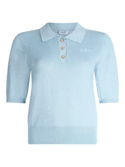 Liu •jo Logo-embroidered Polo Shirt In Blue