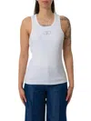 Liu •jo Liu Jo Logo Embroidered Ribbed Top In White