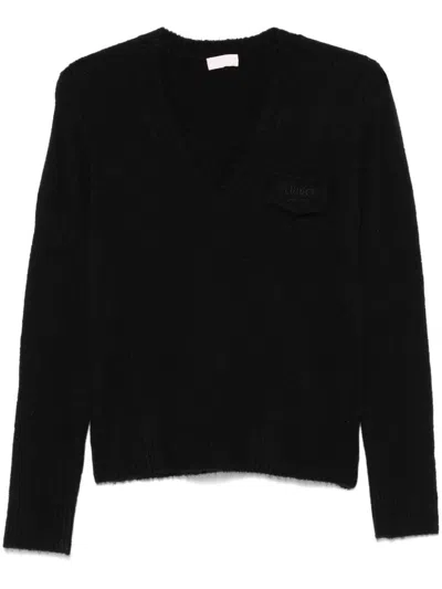 Liu •jo Logo-embroidered Sweater In Black