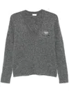 Liu •jo Logo-embroidered Sweater In Grey
