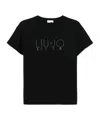 Liu •jo Liu Jo Logo Embellished Crewneck T In Black