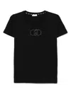 Liu •jo Logo-embroidered T-shirt In Black