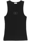 Liu •jo Logo-embroidered Tank Top In 黑色