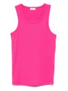 Liu •jo Logo-embroidered Tank Top In Pink