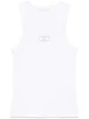 Liu •jo Liu Jo Logo Embroidered Ribbed Top In Weiss