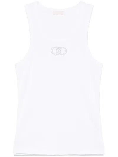 LIU •JO LOGO-EMBROIDERED TANK TOP
