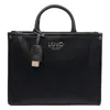 Liu •jo Structured Black Handbag With Metallic Logo In Multi