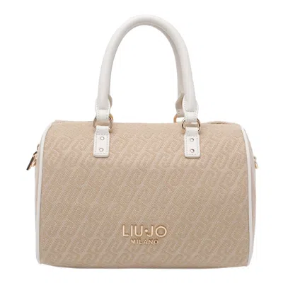 Liu •jo Logo Top Handle Handbag In White