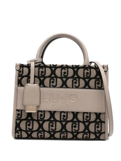 Liu •jo Logo Handbag In Gray