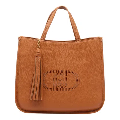 Liu •jo Logo Handbag In Sand