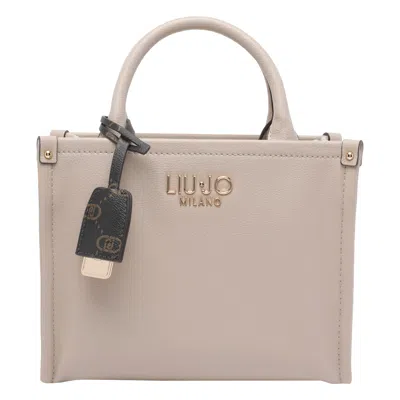 Liu •jo Logo Handbag In Sand
