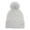 Liu •jo Pompom Chevron Beanie Hat In Gray