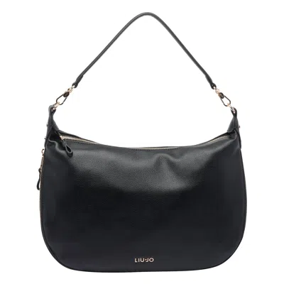 Liu •jo Logo Hobo Bag In Black