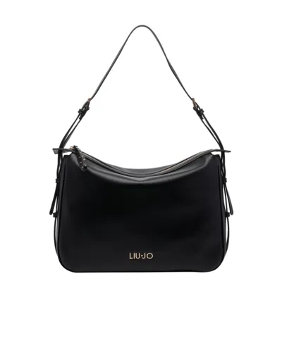 Liu •jo Liu Jo Logo Hobo Shoulder Bag In Black