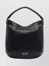 Liu •jo Logo Hobo Tote Bag With Shoulder Strap In Black