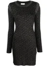 Liu •jo Monogram-pattern Knitted Minidress In Black