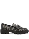 Liu •jo Logo-jacquard Loafers In Black