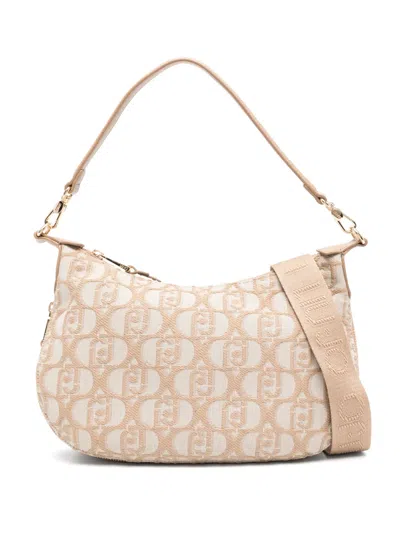 Liu •jo Logo-jacquard Shoulder Bag In Neutrals