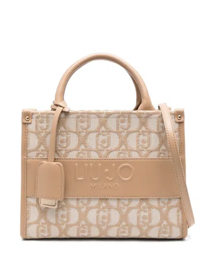 Liu •jo Logo-jacquard Tote Bag In Neutrals