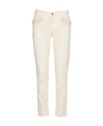 Liu •jo Liu Jo White Jeans With Rolled-up Cuffs