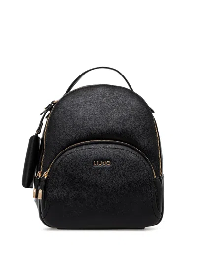 Liu •jo Logo-lettering Backpack In Black