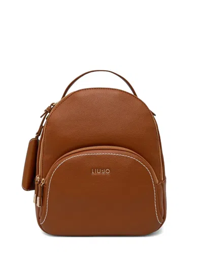 Liu •jo Logo-lettering Backpack In Brown