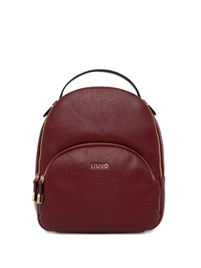 Liu •jo Logo-lettering Backpack In Red