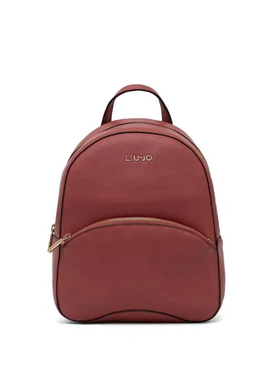 Liu •jo Logo-lettering Backpack In Burgundy