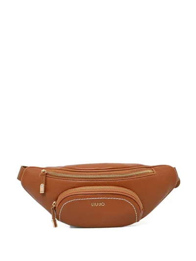 Liu •jo Logo-lettering Belt Bag In Brown