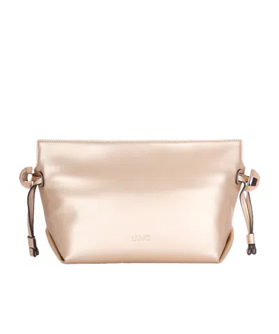 Liu •jo Liu Jo Logo Lettering Clutch Bag In Gold