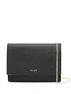 Liu •jo Logo-plaque Embossed Shoulder Bag In Black