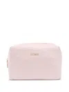 Liu •jo Logo-lettering Make Up Bag In 粉色