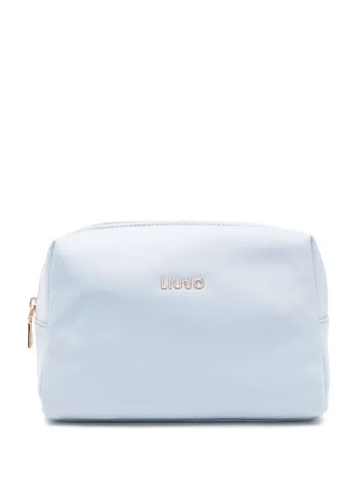 Liu •jo Logo-lettering Make Up Bag In Blue