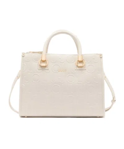 Liu •jo Liu Jo Logo Lettering Medium Satchel Bag In White