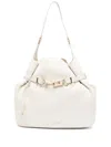 Liu •jo Liu Jo Beige Shoulder Bag With Decorative Buckle In White