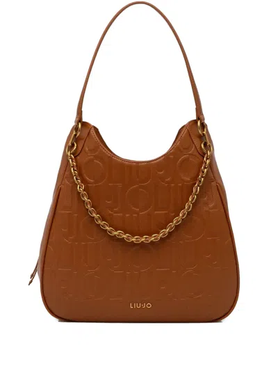 Liu •jo Logo-lettering Shoulder Bag In Brown