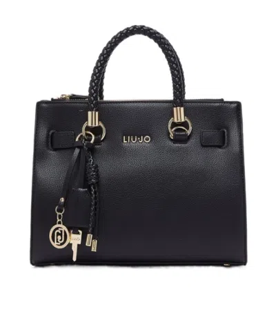 Liu •jo Liu Jo Logo Lettering Small Satchel Bag In Black