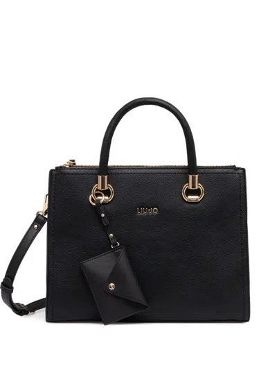 Liu •jo Logo-lettering Tote Bag In Black
