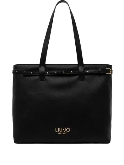 Liu •jo Logo-lettering Tote Bag In Black