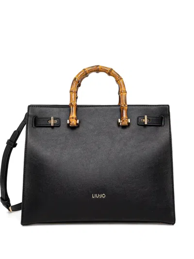 Liu •jo Logo-lettering Tote Bag In Black
