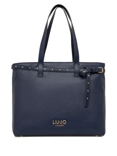 Liu •jo Logo-lettering Tote Bag In Blue