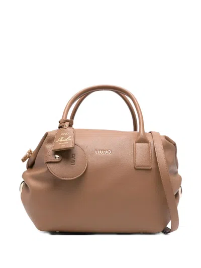 Liu •jo Logo-lettering Tote Bag In Brown